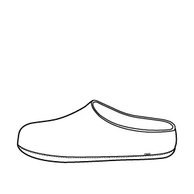 skisse av lav tøffel slippers modell